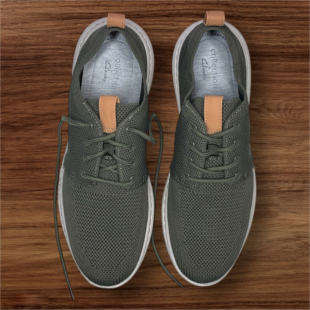 Clarks Men’s Step Urban Mix Green Khaki Sneakers. Size 7.5.